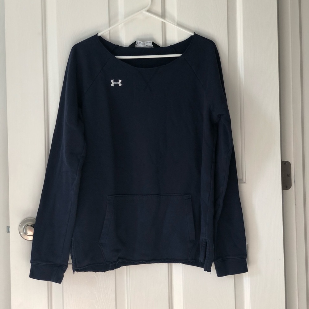 Navy blue Under Armour crew neck sweatshirt